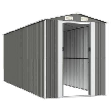 Light Grey Garden Shed - 192x523x223 cm Galvanised Steel