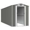 Light Grey Garden Shed - 192x523x223 cm Galvanised Steel