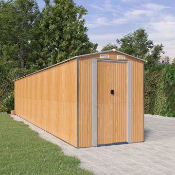 Light Brown Garden Shed - Durable Galvanised Steel Storage