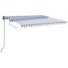 Manual Retractable Awning 4.5x3.5m Blue & White | Hipomarket