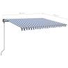 Manual Retractable Awning 4.5x3.5m Blue & White | Hipomarket