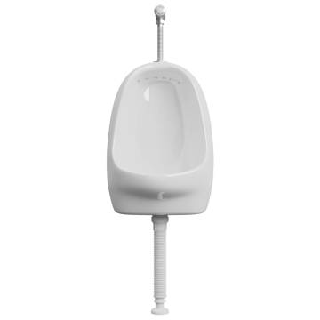 Wall Hung Urinal with Flush Valve - Ceramic White | HipoMarket