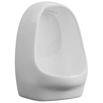 Wall Hung Urinal with Flush Valve - Ceramic White | HipoMarket