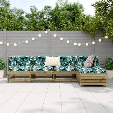 5 Piece Garden Sofa Set - Durable Impregnated Pine Wood