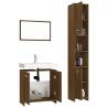 3 Piece Bathroom Furniture Set in Brown Oak - Stylish & Practical