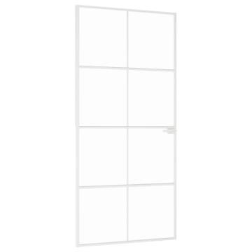 Interior Door White 93x201.5 cm - Sleek Tempered Glass & Aluminium