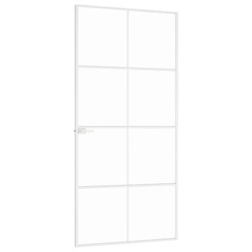 Interior Door White 93x201.5 cm - Sleek Tempered Glass & Aluminium