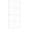 Interior Door White 93x201.5 cm - Sleek Tempered Glass & Aluminium