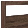 Stylish Brown Oak Headboard Cabinet with LED - 220x17x102 cm