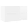 High Gloss White Sink Cabinet with Built-in Basin | Hipomarket