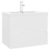 Sink Cabinet with Built-in Basin - White Engineered Wood