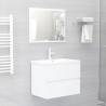 Sink Cabinet with Built-in Basin - White Engineered Wood