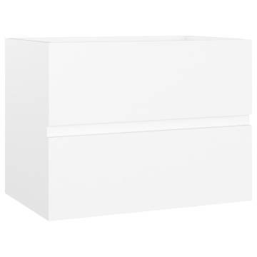 Sink Cabinet with Built-in Basin - White Engineered Wood