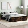 Bed Frame Smoked Oak 135x190 cm Double Colour smoked oak Size 135 x 190 cm 