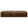 Smoked Oak Double Bed Frame 135x190 cm - Modern Design