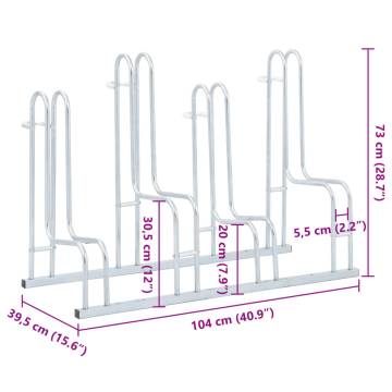 Bicycle Stand for 4 Bikes - Galvanised Steel | Hipomarket