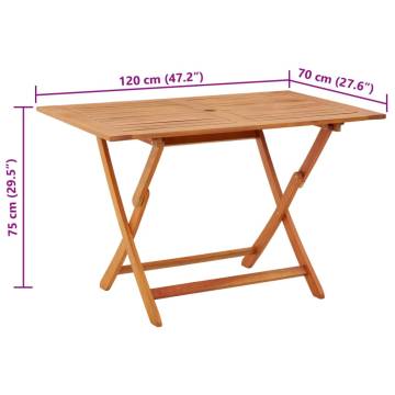 Folding Garden Table - Solid Eucalyptus Wood | Hipomarket