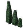 Set of 3 Artificial Boxwood Pyramid Topiary for Indoor & Outdoor Use