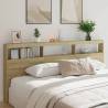 Headboard Cabinet with LED Sonoma Oak 220x17x102 cm Colour sonoma oak Size 220 x 17 x 102 cm Quantity in Package 1 