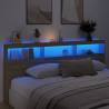 Stylish Headboard Cabinet with LED - Sonoma Oak | HipoMarket UK