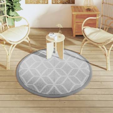 Trendy Grey Outdoor Carpet Ø120 cm - Durable & UV-Resistant