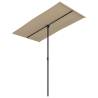 Taupe Outdoor Parasol with Aluminium Pole - 180x110 cm