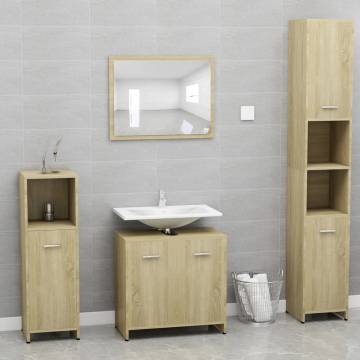 Stylish Sonoma Oak Bathroom Furniture Set | Hipomarket