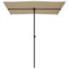 Taupe Outdoor Parasol with Aluminium Pole - 180x110 cm