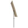 Taupe Outdoor Parasol with Aluminium Pole - 180x110 cm