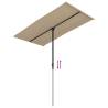 Taupe Outdoor Parasol with Aluminium Pole - 180x110 cm