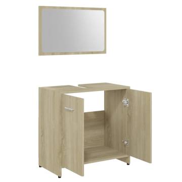 Stylish Sonoma Oak Bathroom Furniture Set | Hipomarket