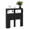 Stylish LED Headboard Cabinet in Black - 100x17x102 cm