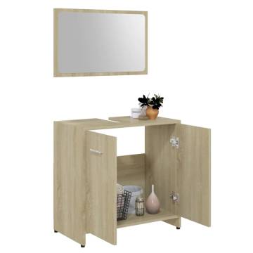 Stylish Sonoma Oak Bathroom Furniture Set | Hipomarket