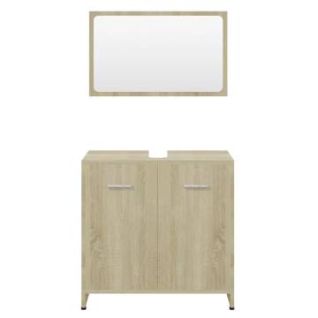 Stylish Sonoma Oak Bathroom Furniture Set | Hipomarket