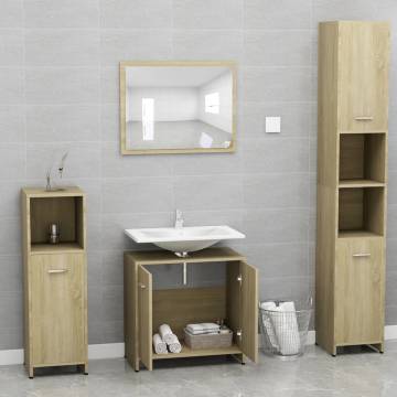 Stylish Sonoma Oak Bathroom Furniture Set | Hipomarket