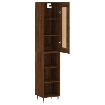 Elegant Highboard Brown Oak | 34.5x34x180 cm - Hipomarket