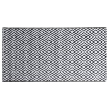 Stylish Outdoor Carpet White and Black 80x150 cm - HipoMarket