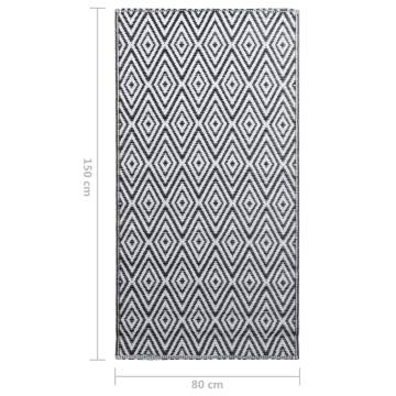 Stylish Outdoor Carpet White and Black 80x150 cm - HipoMarket