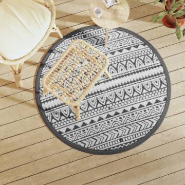 Outdoor Carpet Black Ø120 cm - Trendy & Durable Design