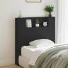 Headboard Cabinet with LED Black 100x16.5x103.5 cm Colour black Size 100 x 16.5 x 103.5 cm Quantity in Package 1 