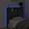 Stylish Black Headboard Cabinet with LED | 100x16.5x103.5 cm