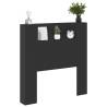 Stylish Black Headboard Cabinet with LED | 100x16.5x103.5 cm