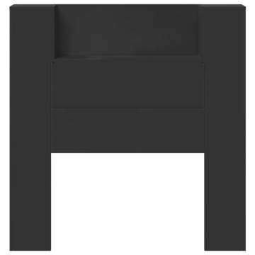 Stylish Black Headboard Cabinet with LED | 100x16.5x103.5 cm