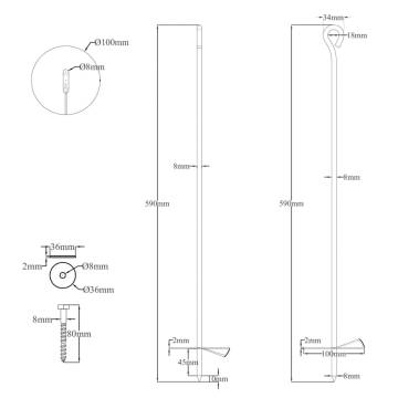 Galvanised Metal Earth Anchors 10x60 cm - 4 pcs