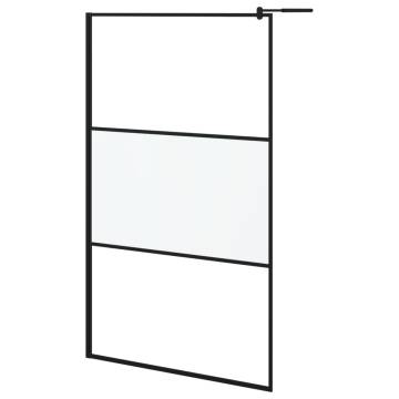 Walk-in Shower Wall with Shelf Black 115x195 cm | Hipomarket