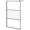 Walk-in Shower Wall with Shelf Black 115x195 cm | Hipomarket