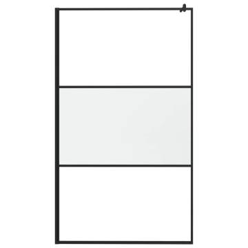 Walk-in Shower Wall with Shelf Black 115x195 cm | Hipomarket