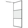 Walk-in Shower Wall with Shelf Black 115x195 cm | Hipomarket