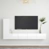 3 Piece TV Cabinet Set High Gloss White Engineered Wood Colour high gloss white Quantity in Package 3 Width 100 cm 