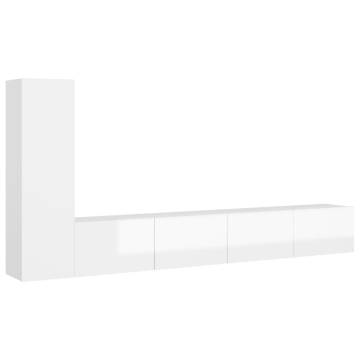 3 Piece High Gloss White TV Cabinet Set | HipoMarket